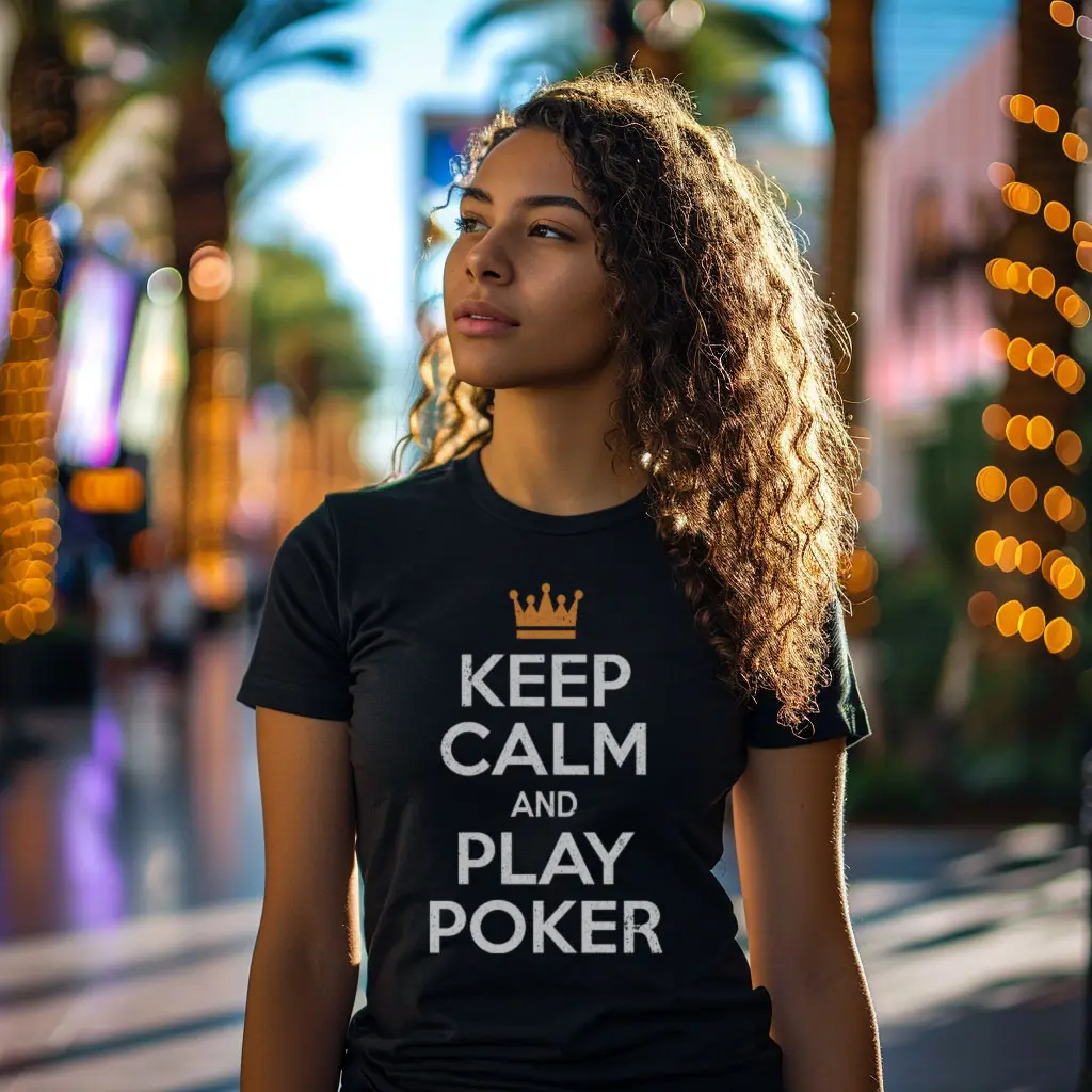 t-shirt poker femme keep calm and play poker