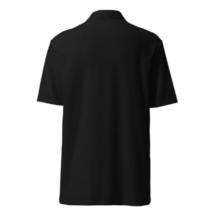 unisex pique polo shirt black back 6692e9060ce4e