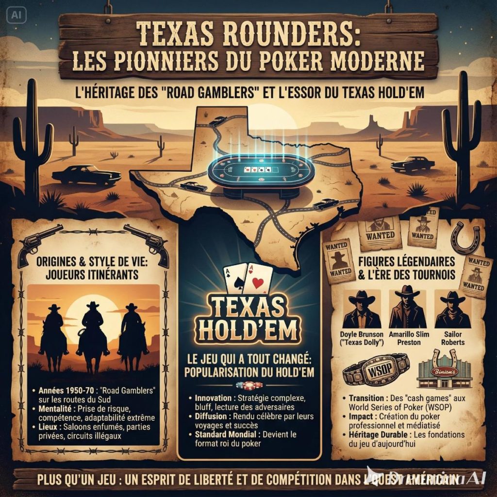 Les derniers cow-boys : l’odyssée sauvage des Texas Rounders 8 texas rounders poker pionnier