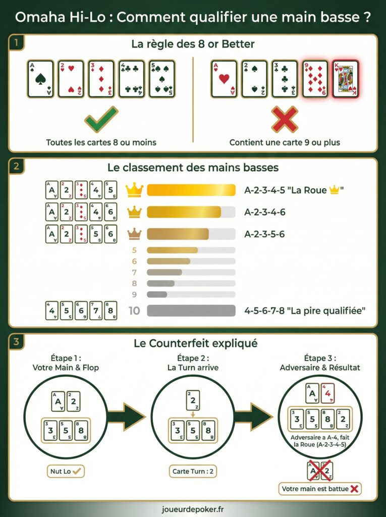 Guide complet du poker Omaha Hi-Lo (O8) 2 infographie omaha hi lo o8